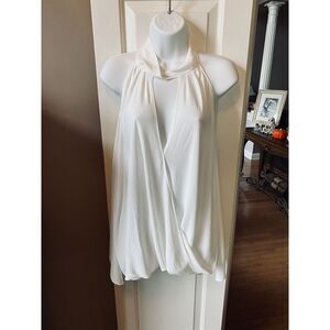 Lush White‎ Cold Shoulder Top Size large NWT
